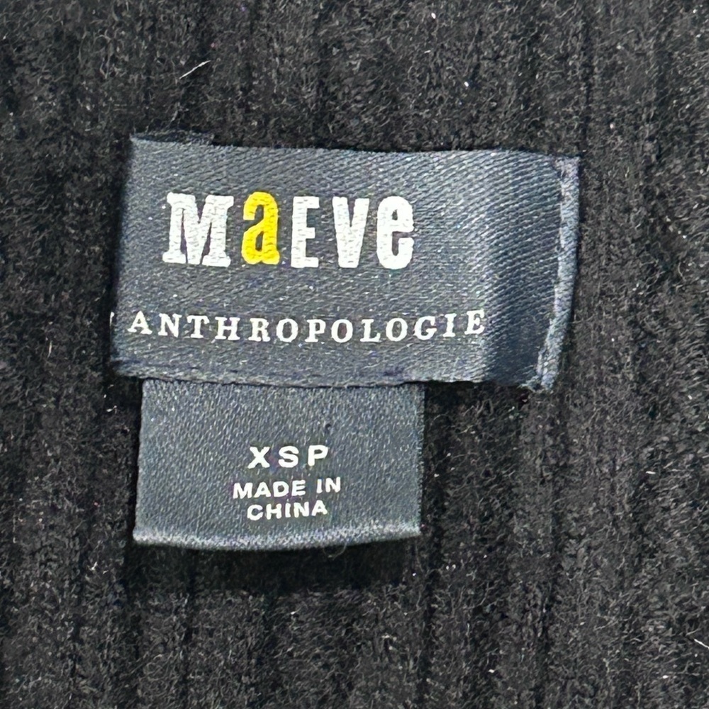Maeve by Anthropologie Black and White Striped Sleeve sweater Top XSP - Picture 3 of 10